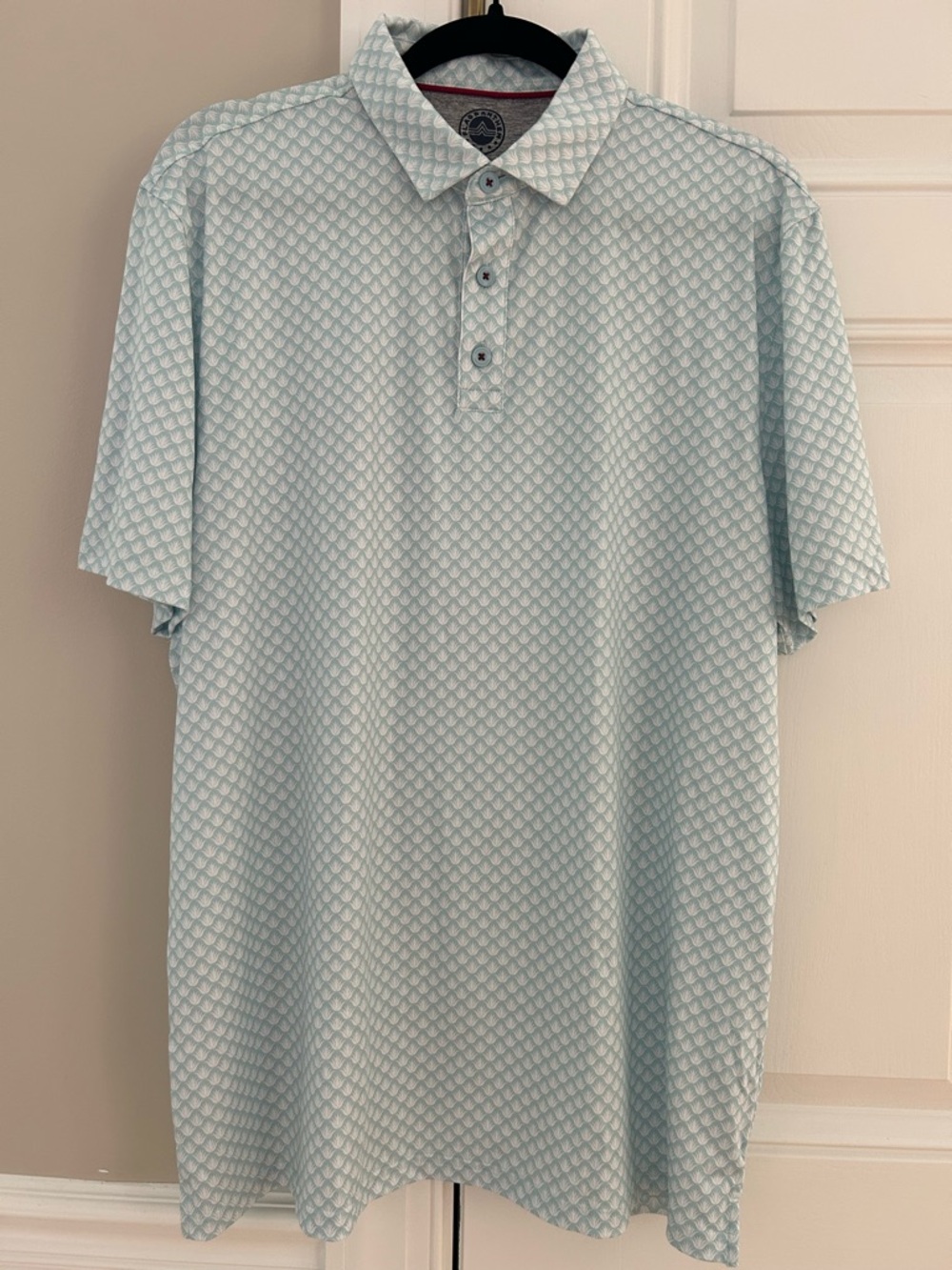 Men's Flag & Anthem Light Aqua & White Polo Shirt